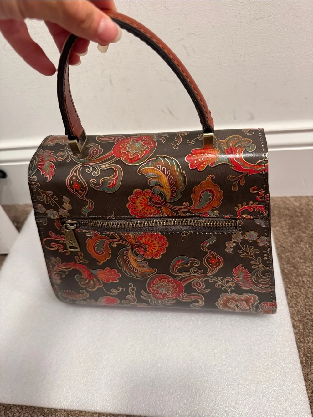 Patricia Nash chauny floral paisley satchel handbag purse
